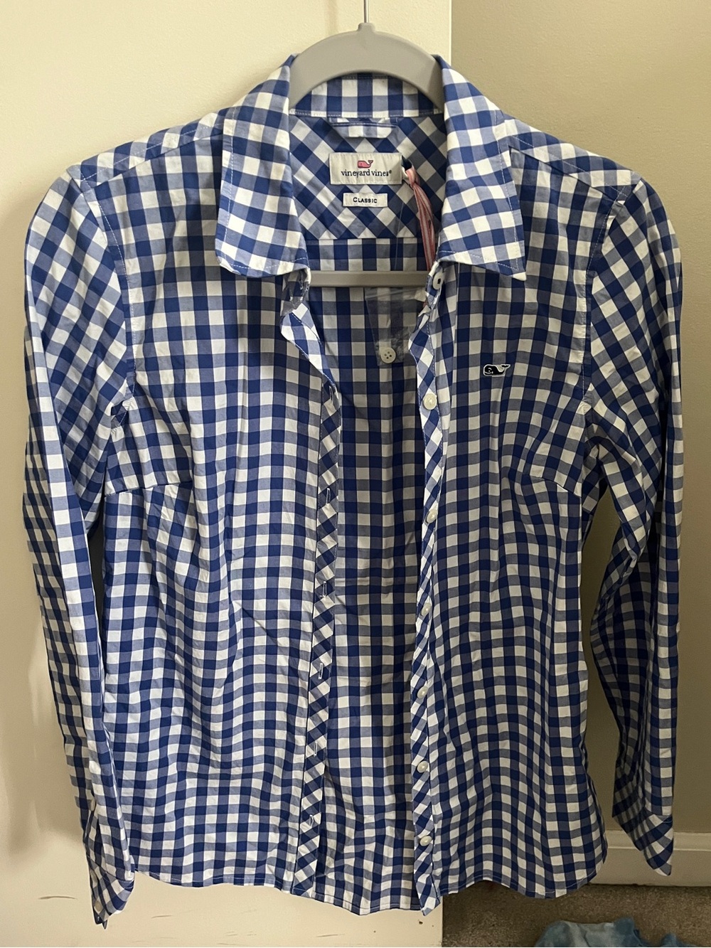 Vineyard Vines Blue and White Gingham Button-Down Shirt